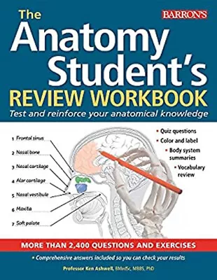 Anatomy Student's Review Workbook : Test And Reinforce Your Anato • $7.98