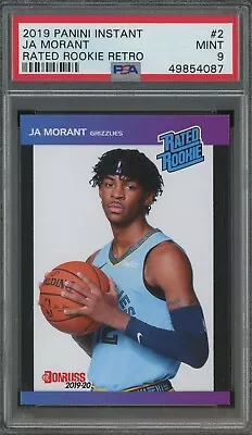 2019-20 Panini Instant Rated Rookie Retro #2 Ja Morant Grizzlies RC PSA 9 MINT • $0.99