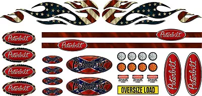 1x Set Texas Peterbilt Truck USA 1:14 1:16 Tamiya Decal Sticker 085 • £9.76