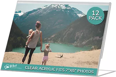 Photo Booth Frames - 7X5 Inch Clear Acrylic Display Slanted Back 7X5 Horizontal • $31.06