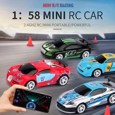 2.4G 1/58 Mini Coke Can RC Remote Control Micro Racing Car App Phone Sensor • $13.97