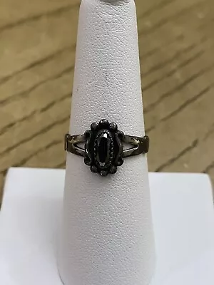 Wheeler Mfg. Vintage Navajo Inspired 925 Sterling Hematite Stone Ring Sz 7 • $32