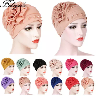 Stretch Beading Muslim Hair Loss Hijab Turban Cap Head Scarf Cancer Chemo Hat • $3.72