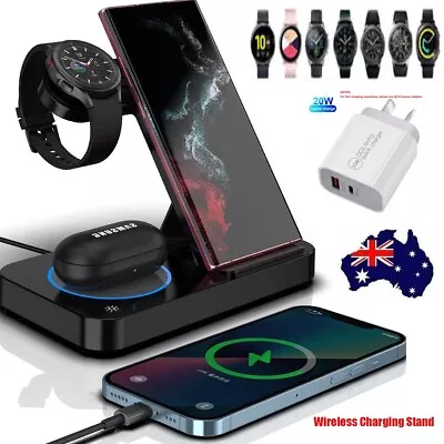 Foldable Wireless Charger Fast Charging Stand Dock For IPhone Samsung S23 Watch • $31.89