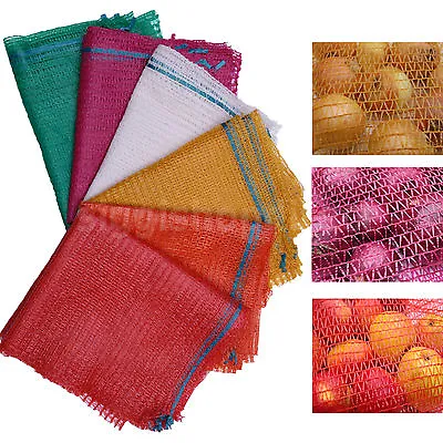 200 NET SACKS WOVEN MESH BAGS VEGETABLES LOGS KINDLING WOOD LOG 40x 63cm -15 Kg • £29.99