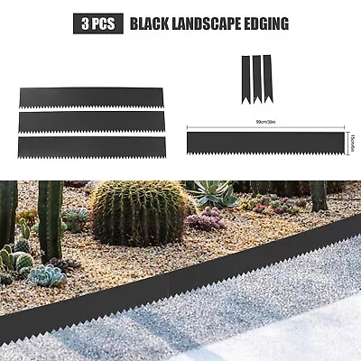 3pcs Landscape Edging Bendable Metal Lawn Barrier Garden Border Edge Black 9.7ft • £24.37