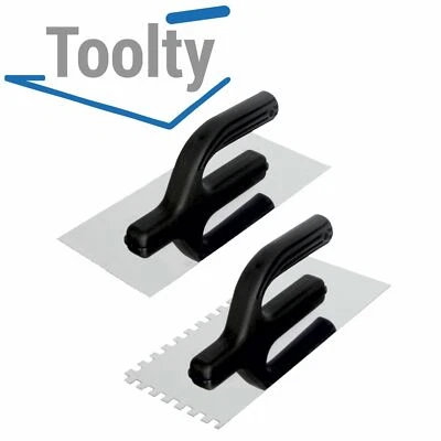 £7.85 • Buy Toolty Stainless Steel Square Notched Trowels Tiling Grout Float Spread Trowel