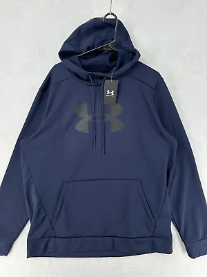 Under Armour Hoodie Mens Extra Large Blue Armour Big Logo Pullover 1379743 $60 • $26.10