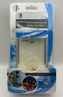 I Pod And Mp3 Waterproof Radio Speaker By I-Concepts (White ) ~ NEW & SEALED • £9.75