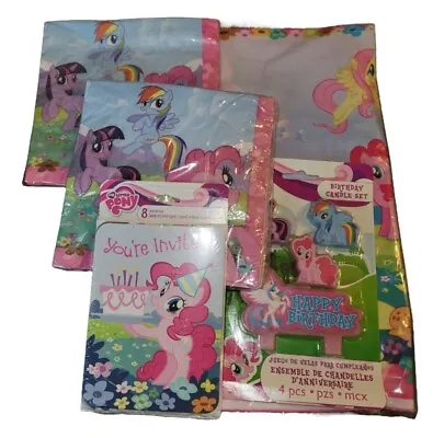  My Little Pony Birthday Party Tablecover Napkins Invitations Candles • £16.10