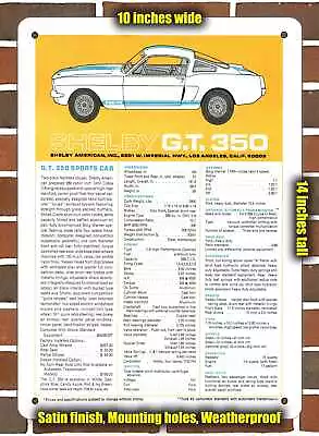 Metal Sign - 1966 Shelby GT 350 Sheet - 10x14 Inches • $24.61