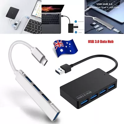 4 Port USB 3.0 Hub Fast Speed Multi Splitter Adapter Expansion For PC Mac Laptop • $8.54