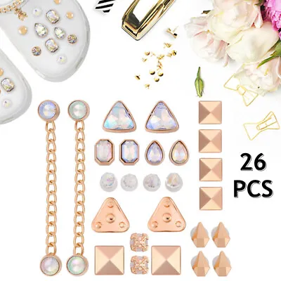 £5.99 • Buy 26PCS Shoe Bling Crystal Diamond Croc Clog Shoes Charms Jewelry Decor Girls Gift