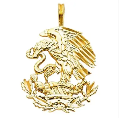 14K Gold Mexican Coat OF Arms Eagle Pendant • $156.99
