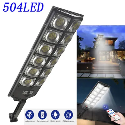 504LED Solar Street Light Motion Sensor Commercial Dusk To Dawn Garden Road Lamp • £23.18