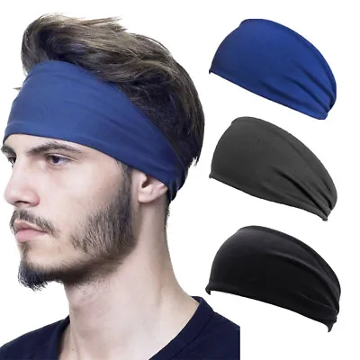 Men Women Sports Headband Yoga Gym Sweatband Hair Bands Head Prevent Sweat Band • £2.50