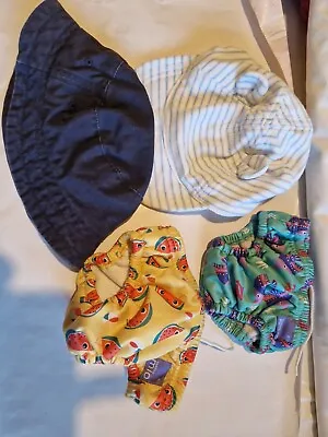Baby Boys Swimming Trunks Pants Sunhats 9 - 12 Months • £3.20