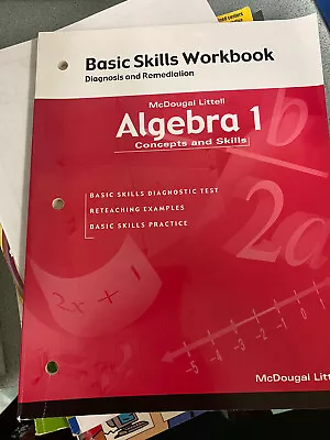 Basic Skills Workbook Algebra 1 McDougal Littell Teacher Resource Textbook • $8.95