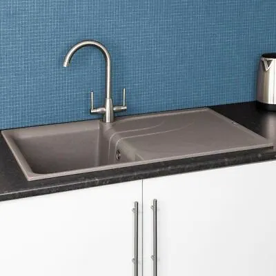 £212.51 • Buy Reginox Elleci EGO400 Kitchen Sink Single Bowl Grey Granite Reversible Recessed