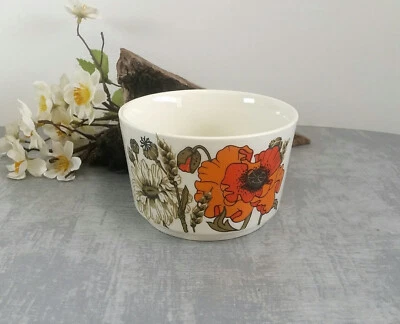 £6.50 • Buy Vintage J&G Meakin Studio Sugar Bowl Orange Poppy Pattern Retro VGC