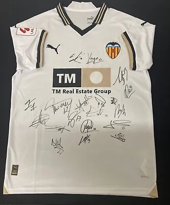 Valencia CF Signed Squad Shirt With Coa And Photo Proof Gayá Javi Guerra • £174.99