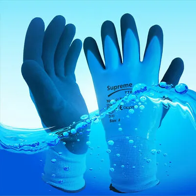 £1.98 • Buy Waterproof Latex Coated Work Safety Grip Gloves Builders Gardening Mechanic