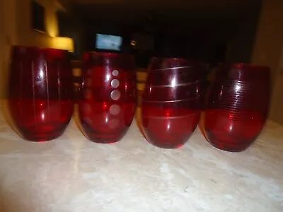 Set Of 4 - 4 3/4  16 Oz. Mikasa Ruby Cheers Stemless Wines • $19.99