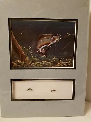 Vintage G. E. Stika Matted Fish Print 9x12 Unframed Picture  NOS • $15