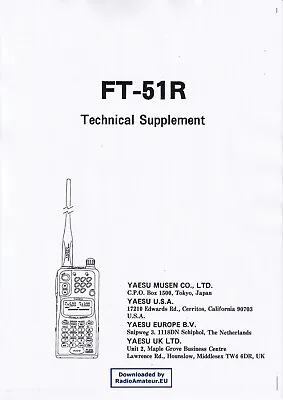 Service Manual Instructions For Yaesu FT-51 R • $14.76