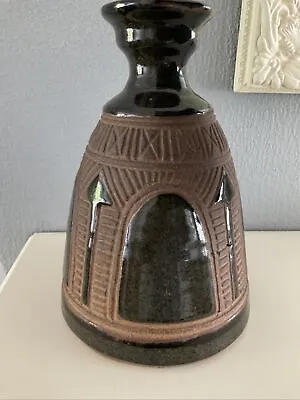 Studio Pottery STONEWARE  Vase/ Pot Unusual Shape Signed HG • £7.99