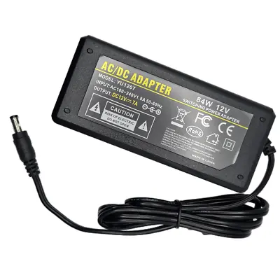 12V 7A 84W AC/DC Adapter Power Powering Supply For LED CCTV Cameras/LED Strip • £10.97