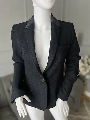 ZARA Lambswool Blazer Jacket With Elbow Patches Size XS • £38