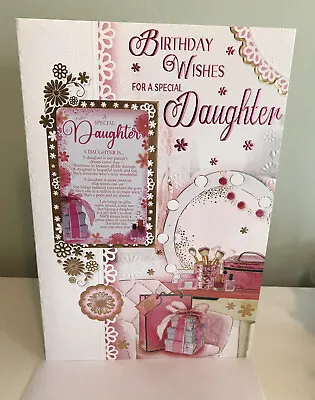 £3.49 • Buy Wonderful Daughter Birthday Card With KEEPSAKE SENTIMENT CARD- Lovely Verse.