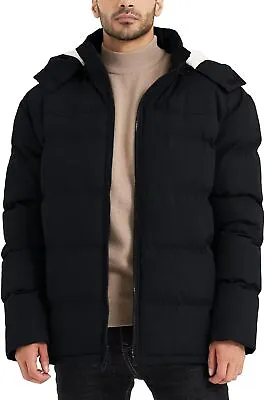 BEST SOUTH Men's Hooded Winter Puffer Jacket Fleece Warm Bubble Coat Outerwear C • $120.82