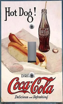Light Switch Plate Cover Covered With Image Of COCA COLA COKE LOGO AND HOT DOG • $11