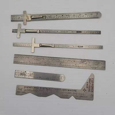 Machinist Tempered Pocket Rulers Lot Of 6 General Pioneer Omega Tools. • $17.99
