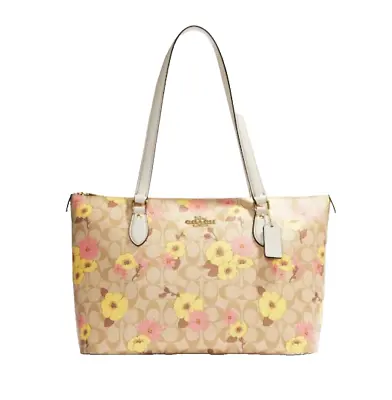 Coach Gallery Tote In Signature Canvas With Floral Cluster Print CH727 • $170