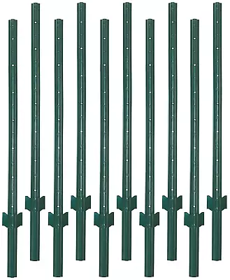 VASGOR 5 Feet Sturdy Duty Metal Fence Post – Garden U Post For Fencing - 10 Pack • $91