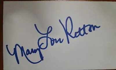 MARY LOU RETTON SIGNED INDEX CARD CUT Autograph Auto JSA Stamp Of Approval • $49.95