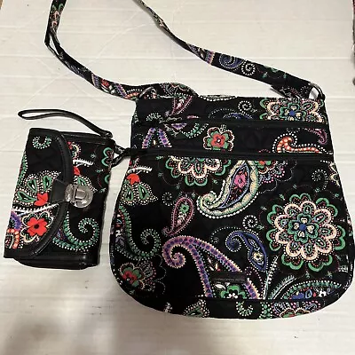 Vera Bradley Kiev Paisley Triple Zip Hipster Crossbody Shoulder Bag W/ Wallet • $69.99