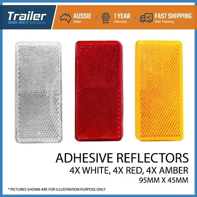 12pc Reflector Red Amber White Marker Truck Car Trailer Self Adhesive Reflector • $16.95