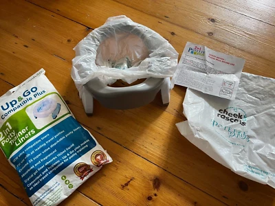 £7 • Buy Cheeky Rascals  Grey Potette Plus Travel Potty Plus Liners