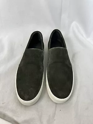 VINCE Bowen Black Leather Slip On Sneakers Shoes Womens Size 6 • $20