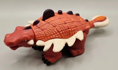 2004 Mattel Imaginext Ankylosaurus Red Orange Plastic Dinosaur Figure Toy  • $6.95