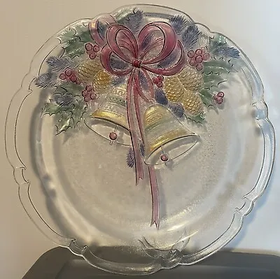 Mikasa Festive Bells Embossed Christmas Hostess Serving Platter/Tray 14 3/4” • $18