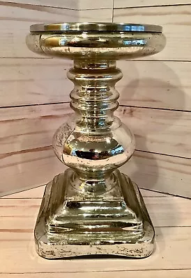 Pottery Barn Style Mercury Glass Candle Holder Taper Or Pillar Stand • $49.99