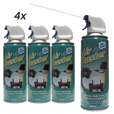 £12.85 • Buy 4 X Compressed Air Can 400ml Spray Duster Multi Purpose Cleaner Laptop Keyboard