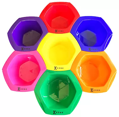 Hair Dye Bowls Set 7 Mixing Measuring Rainbow Colours Large Or Small Salon Pro • £9.85