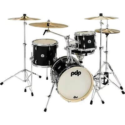 PDP By DW New Yorker 4-Piece Shell Pack W/ 16 In. Bass Drum Black Onyx Sparkle • $449.99