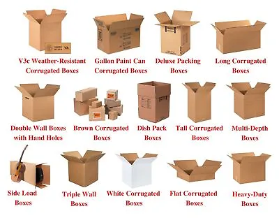 17-19  Corrugated Boxes CHOOSE YOUR SIZE Shipping/Moving Boxes MULTI Packs • $300.78